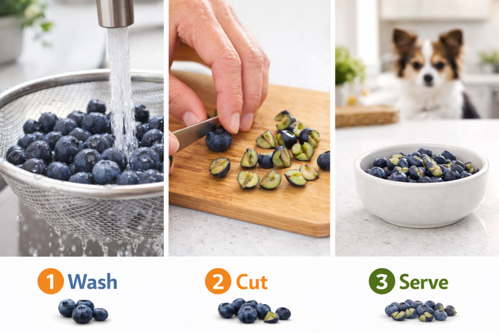 Preparing blueberries safely for dogs