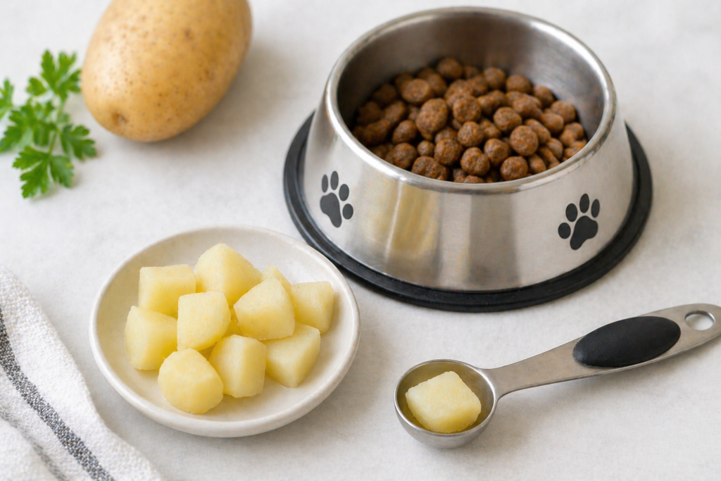 Small potato portions for dogs as an occasional treat