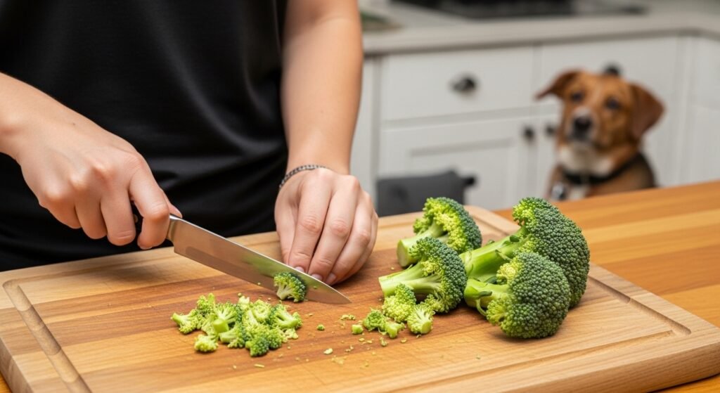 how to prepare broccoli for dogs cut into small pieces