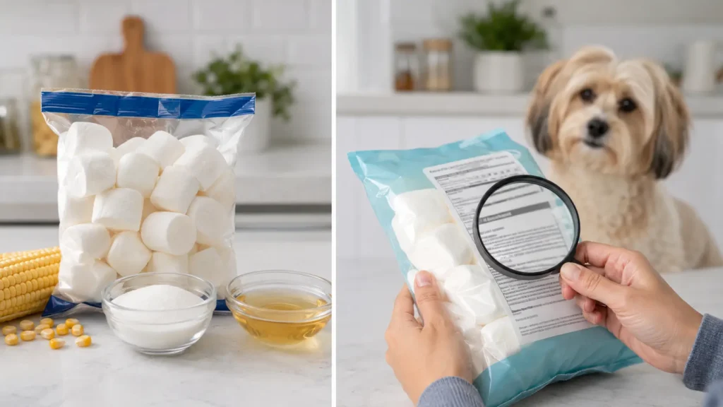 Comparison between regular and sugar-free marshmallows for dogs