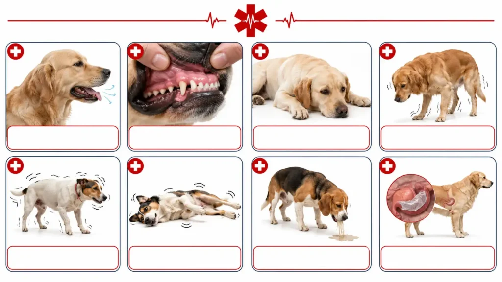 Emergency warning signs after a dog eats marshmallows
