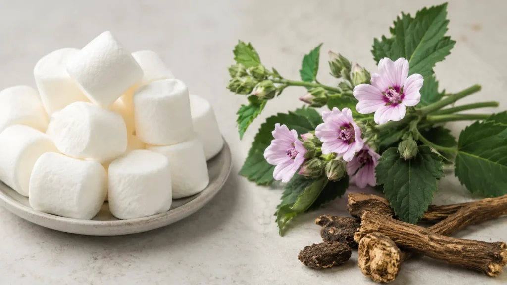 Difference between marshmallow candy and marshmallow root
