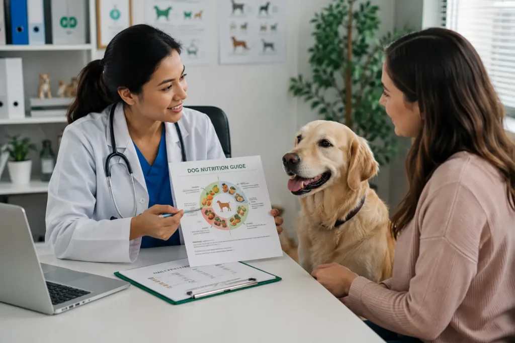 Veterinarian providing expert dog nutrition advice