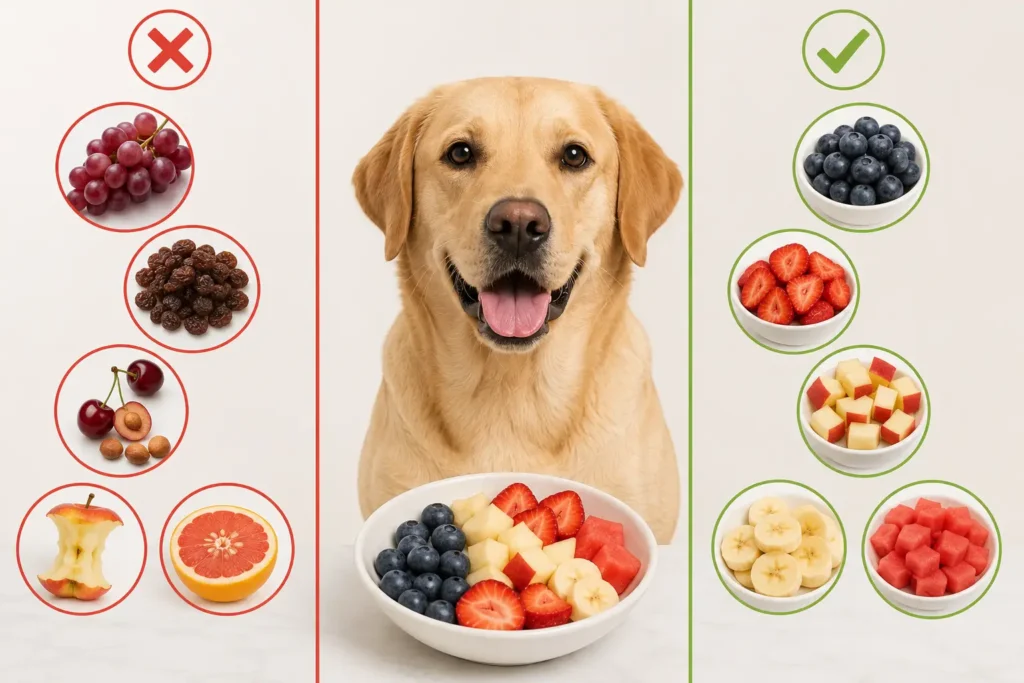 Unsafe fruits that dogs should avoid