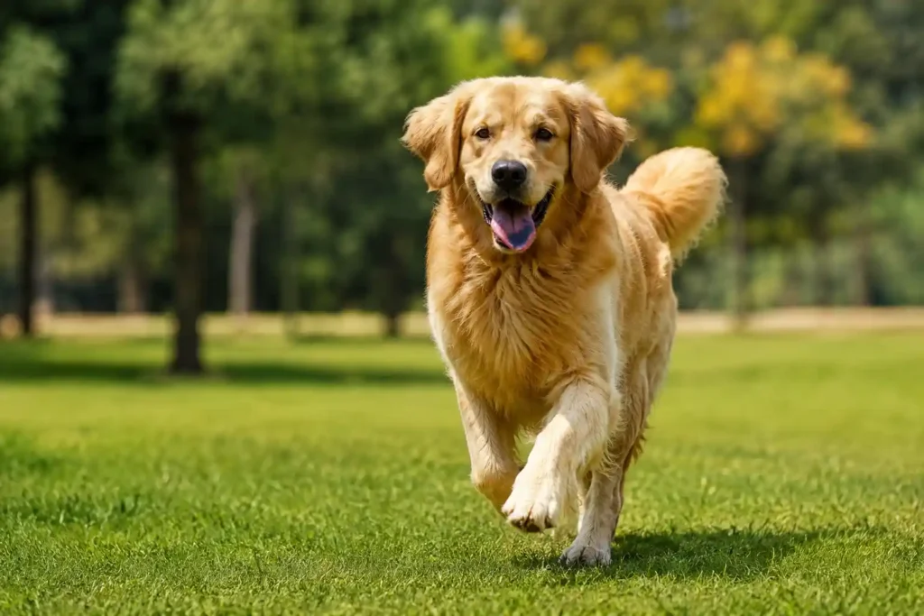 Healthy active dog enjoying outdoor exercise