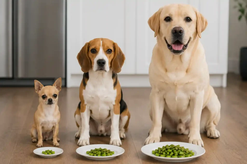 Correct asparagus serving sizes for small medium and large dogs