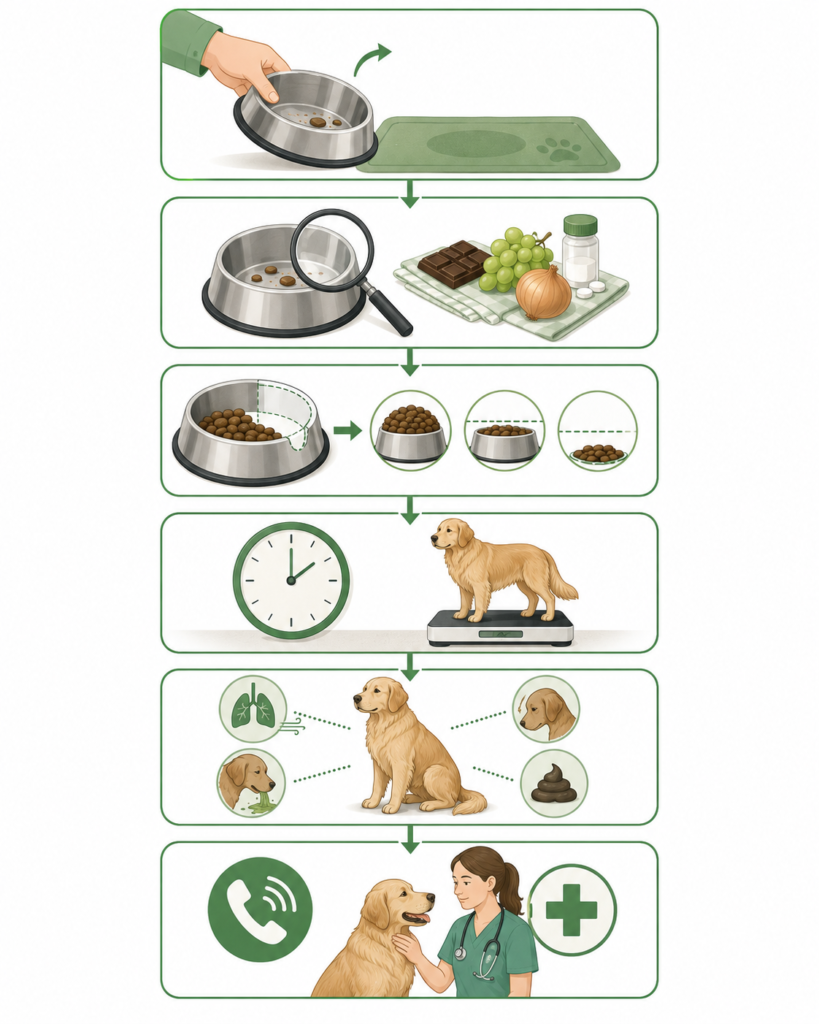Steps to take after a dog eats okra