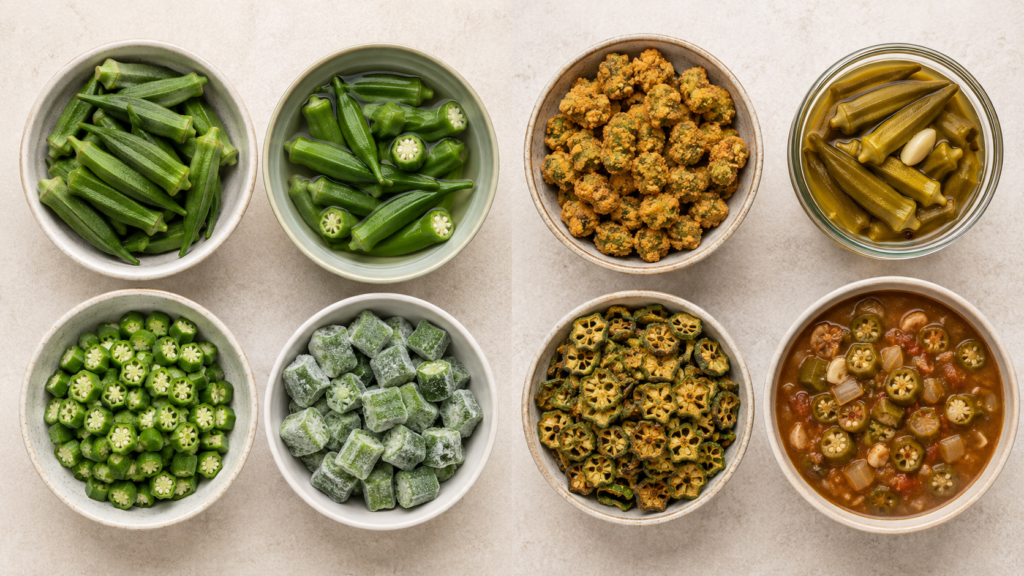 Plain and processed forms of okra compared for dog safety
